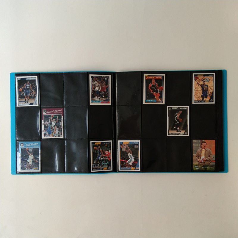 Blå farve 12 Pocket Collectors Portfolio Album til baseball-kort