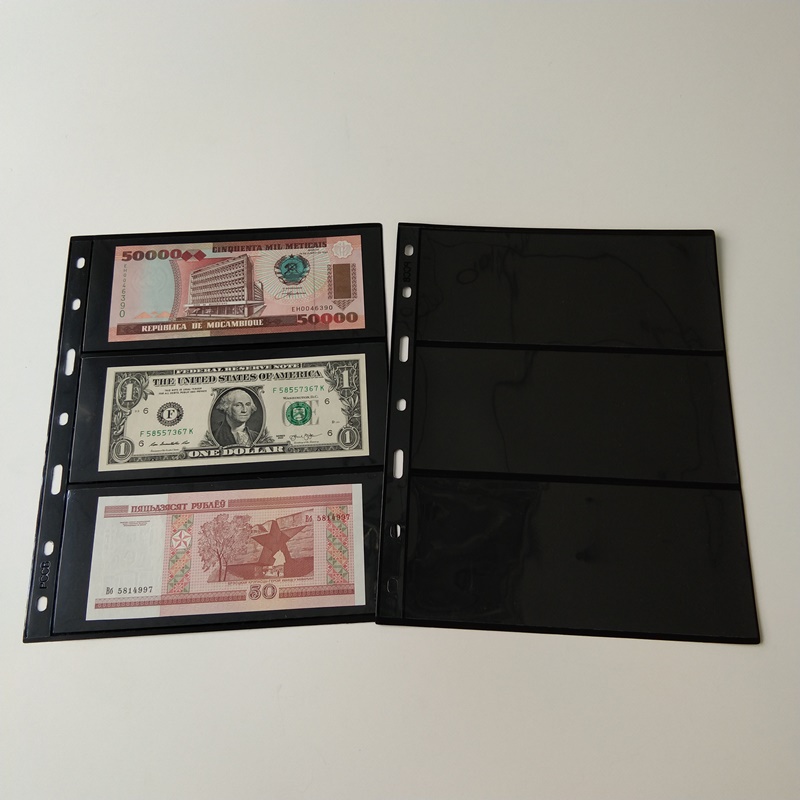 3 Porte Poly Black Valutaopbevaringsporteføljesider til valutaregninger