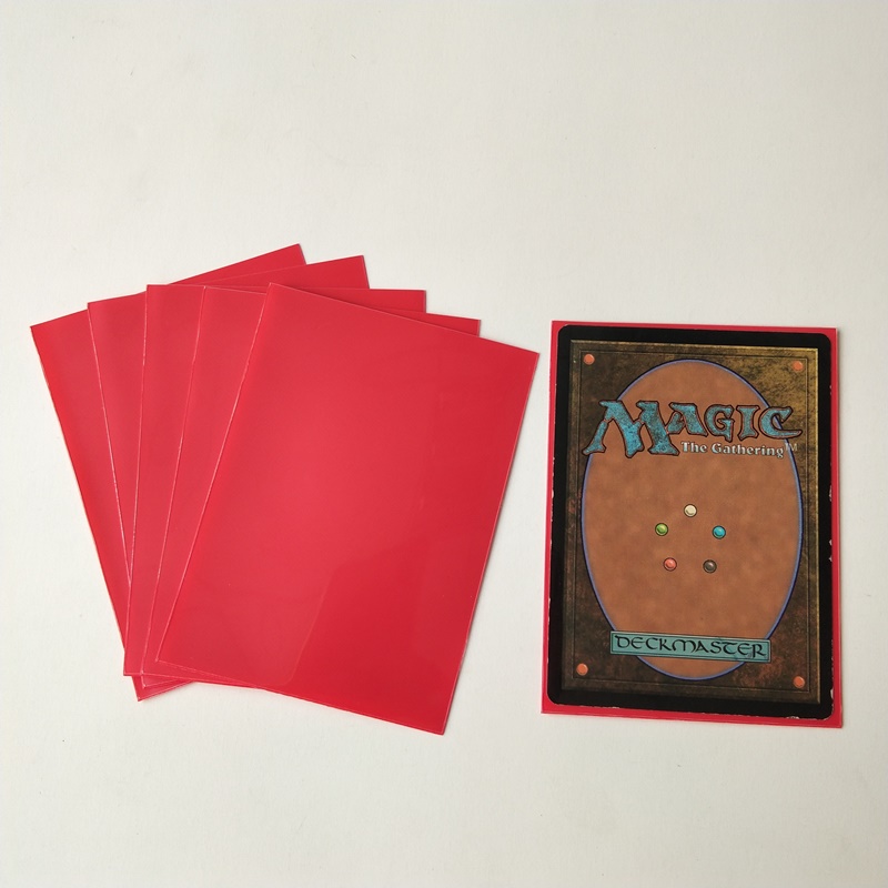 66x91mm solid rød standard størrelse MTG / Pokemon Gaming Card Deck Protectors