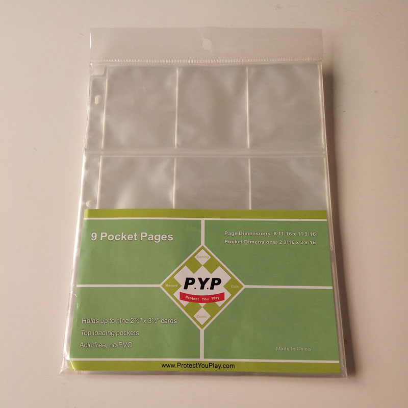 9 Pocket Poly-gaming kortholder Sidebeskyttere Plastic bindemiddelark
